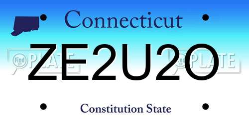 ZE2U2O Connecticut License Plate