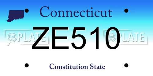 ZE510 Connecticut License Plate