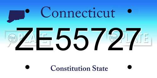 ZE55727 Connecticut License Plate