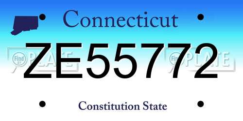 ZE55772 Connecticut License Plate