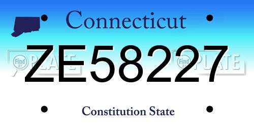 ZE58227 Connecticut License Plate