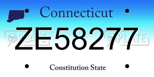 ZE58277 Connecticut License Plate