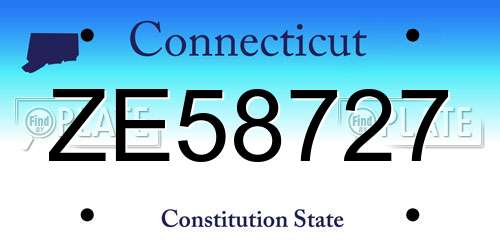 ZE58727 Connecticut License Plate