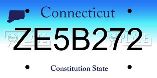 ZE5B272 Connecticut License Plate