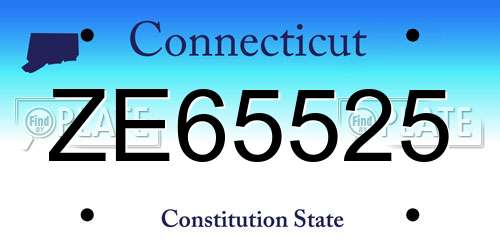 ZE65525 Connecticut License Plate