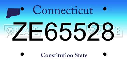 ZE65528 Connecticut License Plate