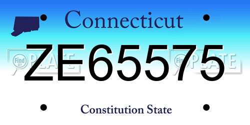 ZE65575 Connecticut License Plate