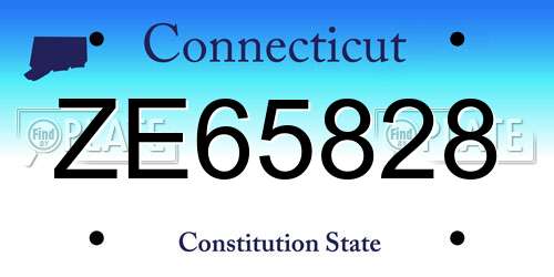 ZE65828 Connecticut License Plate