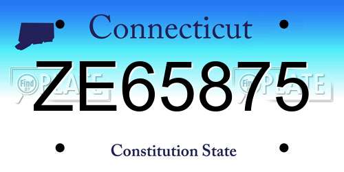 ZE65875 Connecticut License Plate