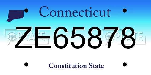 ZE65878 Connecticut License Plate