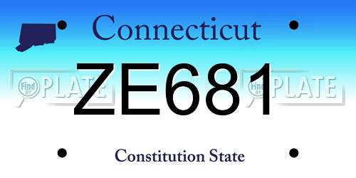 ZE681 Connecticut License Plate