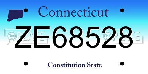 ZE68528 Connecticut License Plate