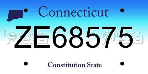 ZE68575 Connecticut License Plate