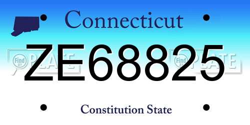 ZE68825 Connecticut License Plate