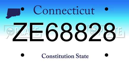 ZE68828 Connecticut License Plate