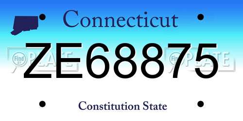 ZE68875 Connecticut License Plate