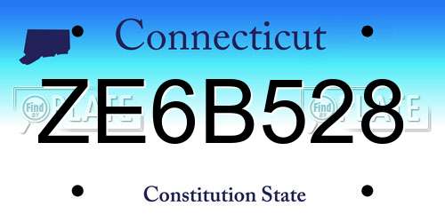 ZE6B528 Connecticut License Plate