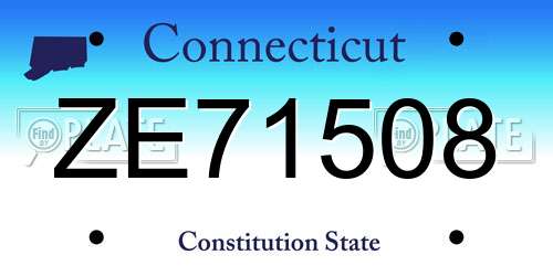 ZE71508 Connecticut License Plate