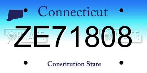 ZE71808 Connecticut License Plate