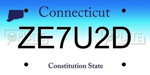 ZE7U2D Connecticut License Plate