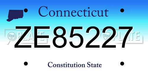 ZE85227 Connecticut License Plate