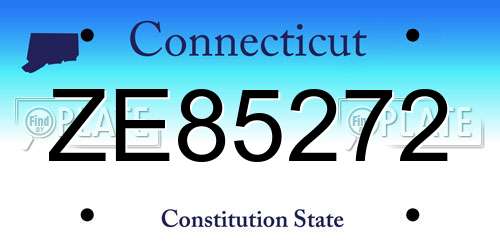 ZE85272 Connecticut License Plate