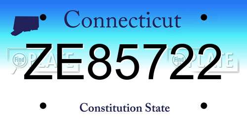 ZE85722 Connecticut License Plate
