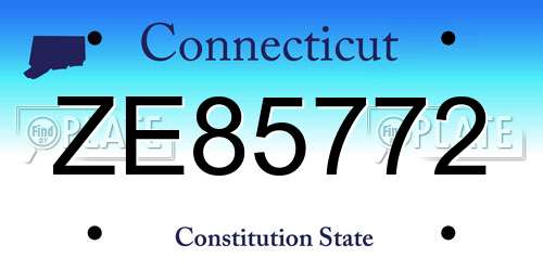 ZE85772 Connecticut License Plate