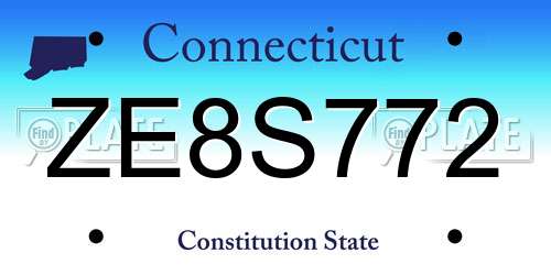ZE8S772 Connecticut License Plate