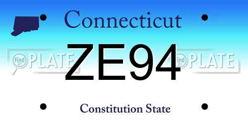 ZE94 Connecticut License Plate