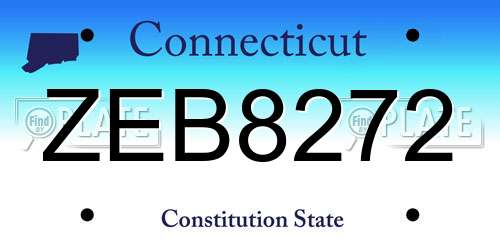 ZEB8272 Connecticut License Plate