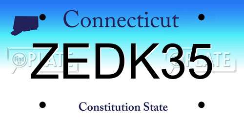 ZEDK35 Connecticut License Plate