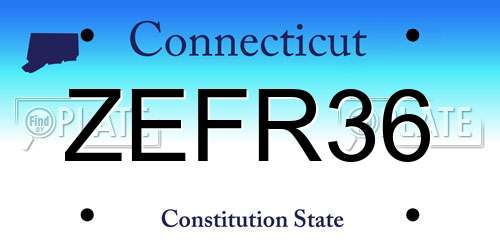 ZEFR36 Connecticut License Plate