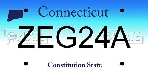 ZEG24A Connecticut License Plate