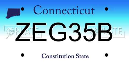 ZEG35B Connecticut License Plate