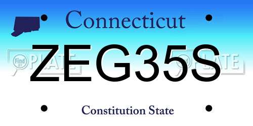 ZEG35S Connecticut License Plate