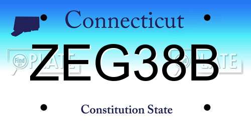 ZEG38B Connecticut License Plate