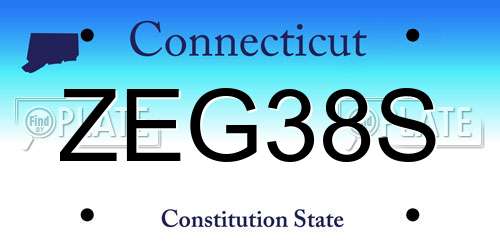 ZEG38S Connecticut License Plate