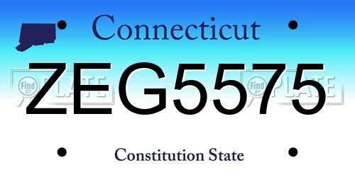 ZEG5575 Connecticut License Plate