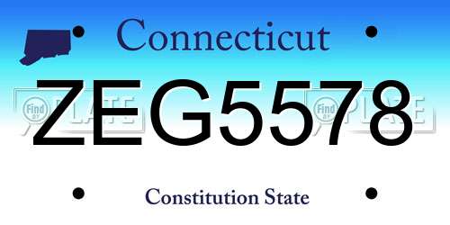 ZEG5578 Connecticut License Plate