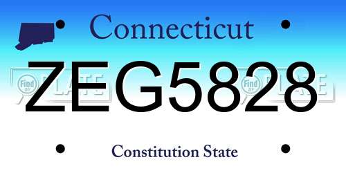 ZEG5828 Connecticut License Plate