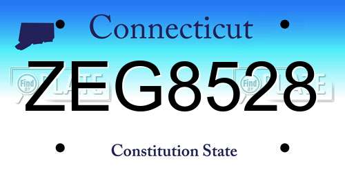 ZEG8528 Connecticut License Plate