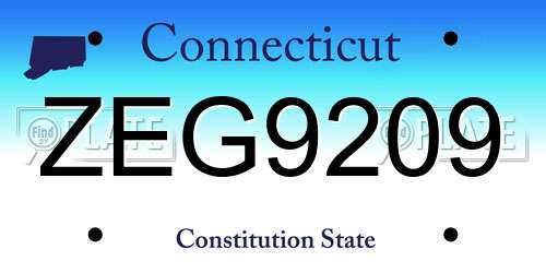 ZEG9209 Connecticut License Plate