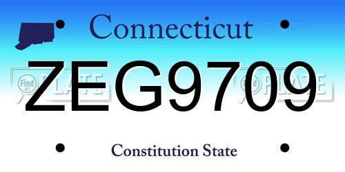 ZEG9709 Connecticut License Plate