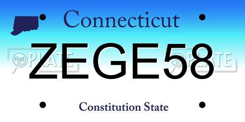 ZEGE58 Connecticut License Plate