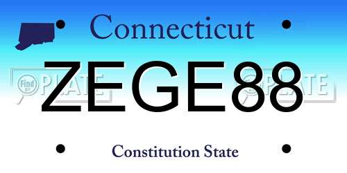 ZEGE88 Connecticut License Plate