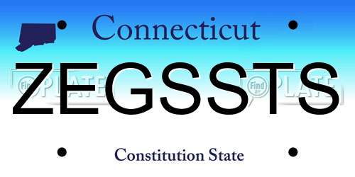 ZEGSSTS Connecticut License Plate