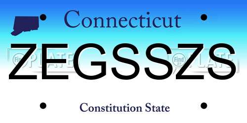 ZEGSSZS Connecticut License Plate