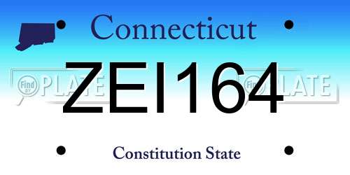 ZEI164 Connecticut License Plate