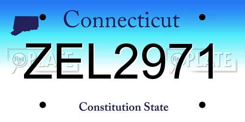 ZEL2971 Connecticut License Plate